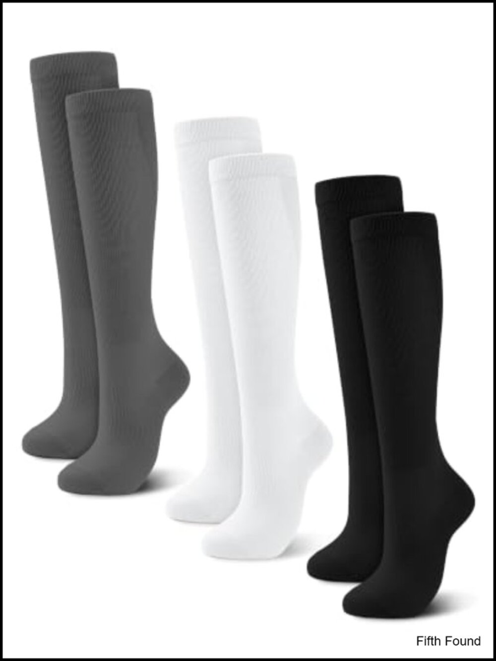 Compression Socks 15-20 mmHg Graduated Support Knee-High 3 Pack